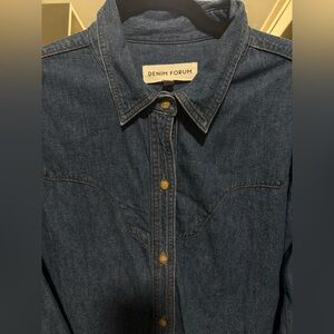 Denim Forum western Blue Denim Shirt - Excellent Condition!